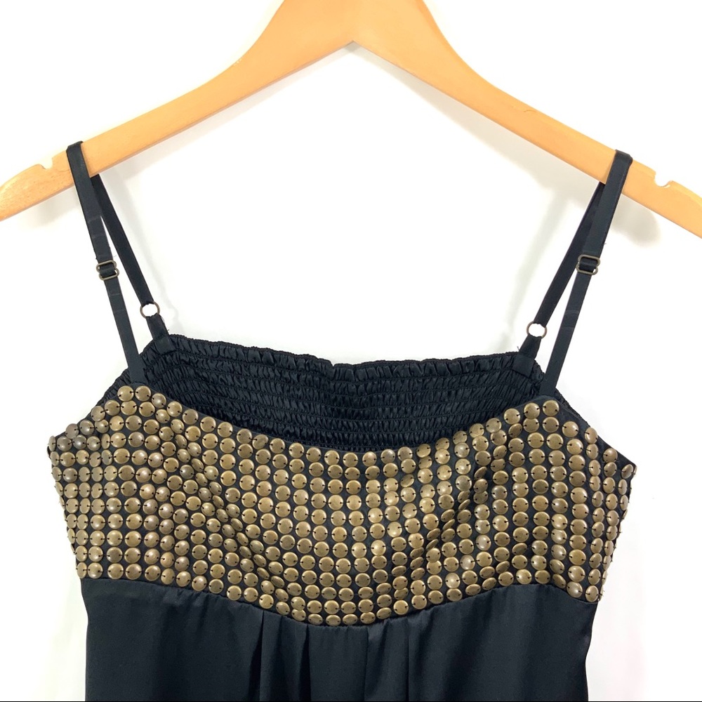 ♻️DONATED 2026♻️ GIANNI BINI Black Silk Camisole Tank Medium Size 8 Silk Tank - Picture 2 of 7